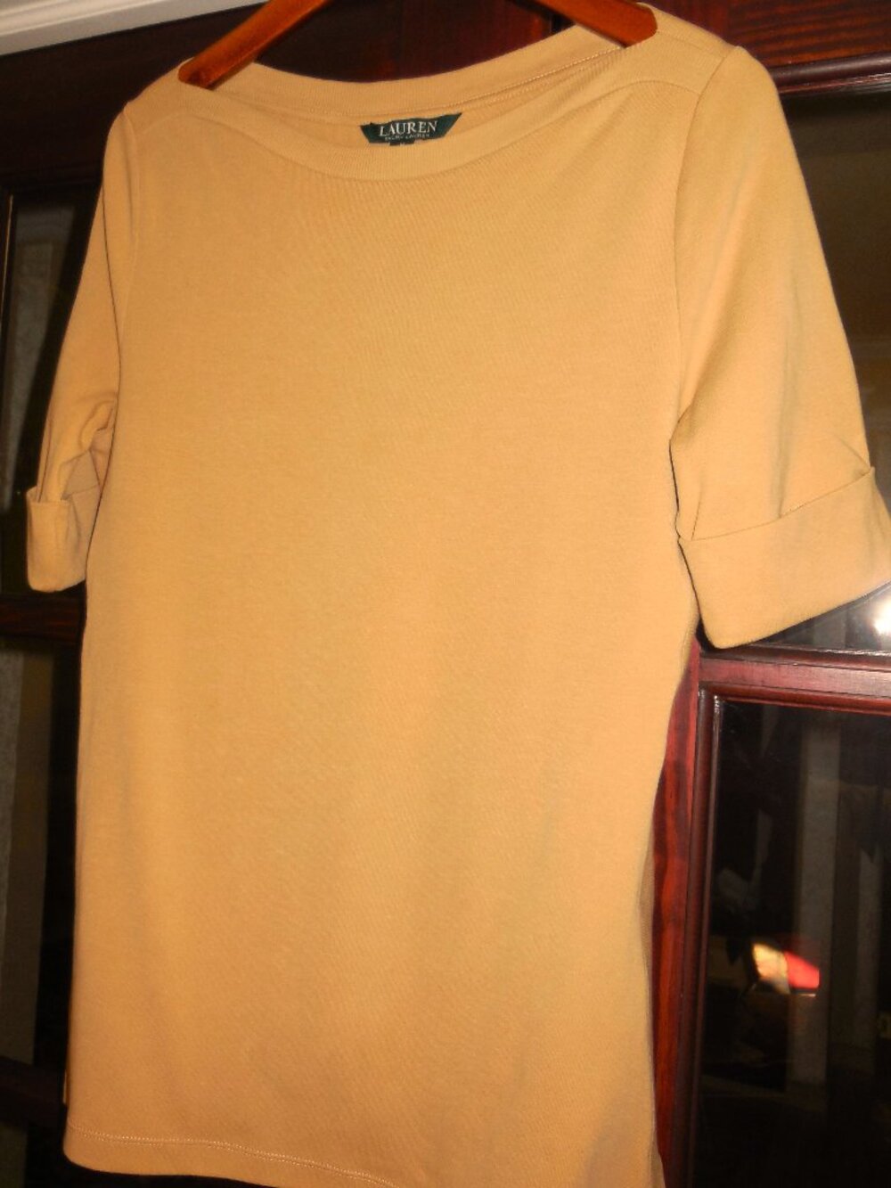 Ralph Lauren Tee Top Camel/Tan Size M